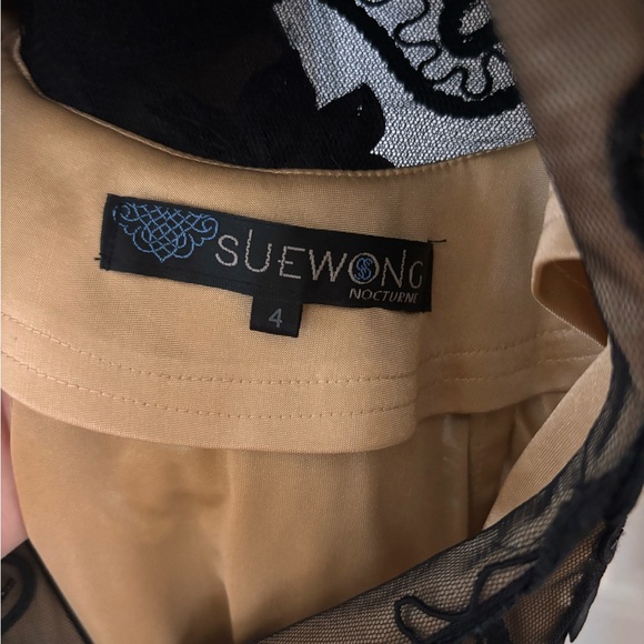 Sue Wong Black and Tan Lace Dress - Picture 3 of 5